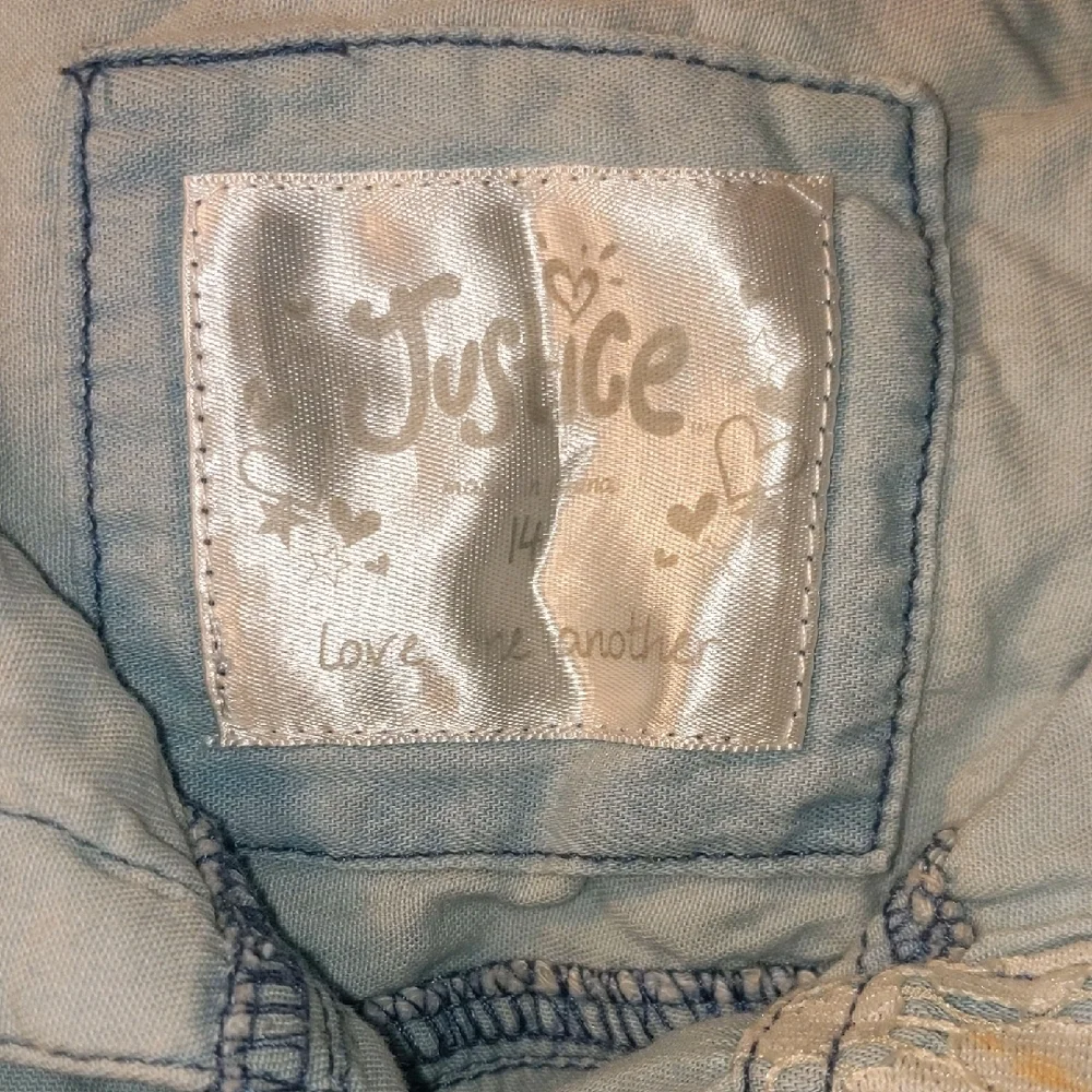 Justice Blue and White Blouse with Collared Neckline Girls 14